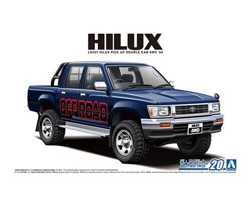 Aoshima 1/24 Toyota LN107 Hilux Pick Up Double Cab 4WD 1994 Plastic Model Kit