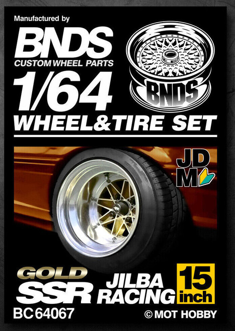 1/64 Metal WHEELS RIMS TIRES For Diecast Models - SSR JILBA -GOLD- BC64067