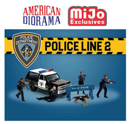 American Diorama 1/64 Die Cast FIGURES Police Department K9 Police Line 2