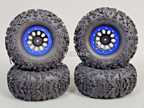 For Traxxas TRX-4  Beadlock Wheels & TIres 140mm  -4pcs- BLUE