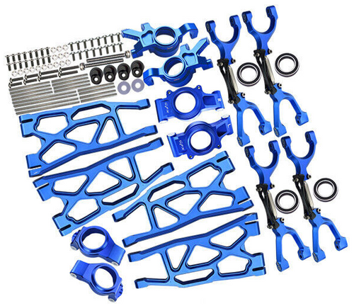 GPM For Traxxas X-Maxx METAL UPGRADE SET Arms, Knuckles, Hubs #TXM100 -BLUE-