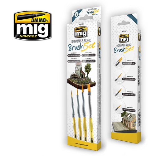 Ammo Mig Dioramas & Scenic Paint Brush Set