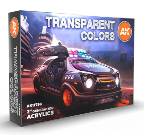 AK Interactive 3G MODEL Paint TRANSPARENT COLORS Set Acylics AK-11758