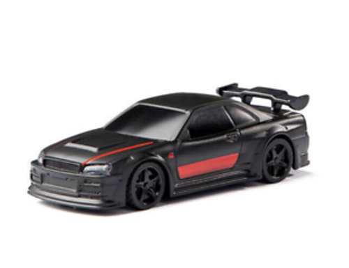 RC 1/76 Micro Car NISSAN R34 SKYLINE w/ LED Lights -BLACK- RC 1/76 Micro Car NISSAN R34 SKYLINE w/ LED Lights -BLACK-