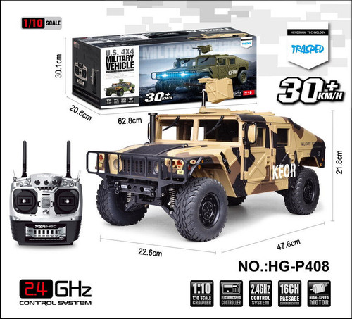 RC 1/10 HUMVEE 4X4 Military Truck 2-Speed W/Sound/LED/ *RTR* Desert Camo