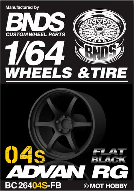 1/64 Plastic WHEELS RIMS TIRES SET For Die Cast Models -ADVAN RG