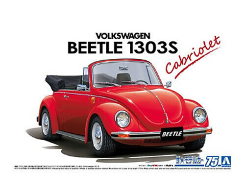 Aoshima 1/24 1975 Volkswagen 15Adk Beetle 1303S Cabriolet Plastic Model Kit