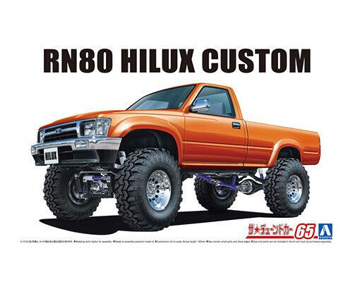 Aoshima 1/24 1995 Toyota Hilux RN80 Pickup Long bed Lift Up Truck Model Kit