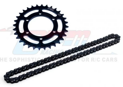 For 1/4 Losi Promoto Bike HIGH SPEED GEAR + CHAIN Metal Upgrade #MX6832S -BLACK-