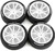 RC 1/10 DRIFT Wheels MULTI SPOKE 5MM Offset TRACTION DRIFT -WHITE- (4PC)