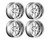 RC Wheels SET Adjustable Offset 2/4/6/8mm -14 SPOKE SILVER W/ CHROME LIP (4 pcs)