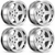 RC Wheels SET Adjustable Offset 2/4/6/8mm -5 SPOKE SILVER W/ CHROME LIP (4 pcs)
