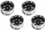 RC Wheels SET Adj. Offset 2/4/6/8mm -14 SPOKE BLACK/CHROME LIP W/ TIRES (4 pcs)