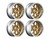 RC Wheels SET Adj. Offset 2/4/6/8mm -14 SPOKE BRONZE/CHROME LIP W/ TIRES (4 pcs)