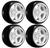 RC Wheels SET Adj. Offset 2/4/6/8mm -5 SPOKE SILVER/CHROME LIP W/ TIRES (4 pcs)