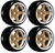 RC Wheels SET Adj. Offset 2/4/6/8mm -5 SPOKE BRONZE/CHROME LIP W/ TIRES (4 pcs)