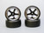 1/10 DRIFT WHEELS 6MM Offset BLACK 5 Star W/ Chrome LIP *4pcs*