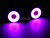 RC LED Head Lights HALO Rings Angel Eye LARGE 22mm PURPLE Halo w/ YELLOW Center