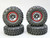 1/10 Metal Truck Wheels 1.9 Beadlock Rims V2  W/ 108mm Tire  BLACK + RED