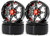 RC Truck Wheels 2.2 ALUMINUM Beadlock 7 Star RIMS BLACK W/ RED