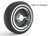 1/10 LOW RIDER White Wall RIMS + TIRES W Nut Covers (4PCS) Set -SILVER CHROME- 