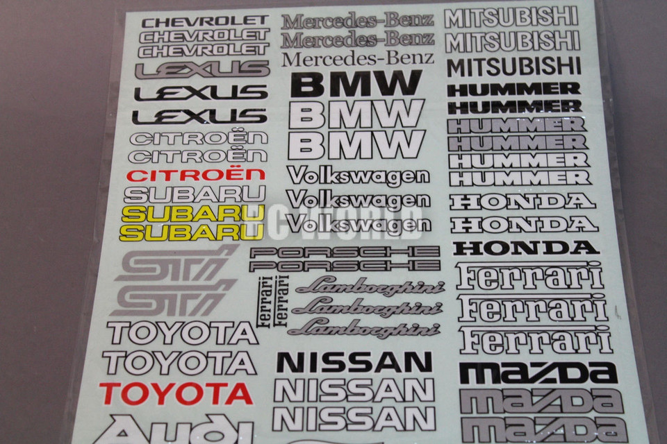 RC Car RACING Drift DECALS Stickers UNDERCARRIAGE CHASSIS Decal Sticker - RC WORLD