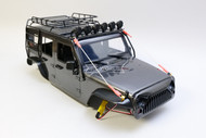 RC 1/10 JEEP WRANGLER RUBICON Unlimited Body w/ Roof Rack -GUN-