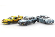 Kyosho 1/64 Die Cast INITIAL D Manga -SPRINTER-RX7 FD3S-RX7 FC3S (3 CARS) Set