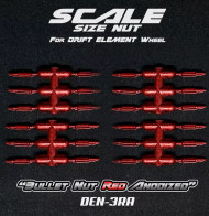 DS Racing 1/10 SCALE NUTS -BULLET RED (24 PCS) #DEN-3RA