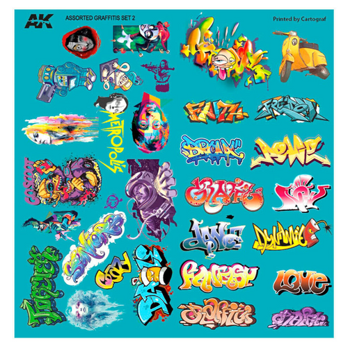 AK Interactive 1/24 GRAFFITI DECALS Set AK-9091