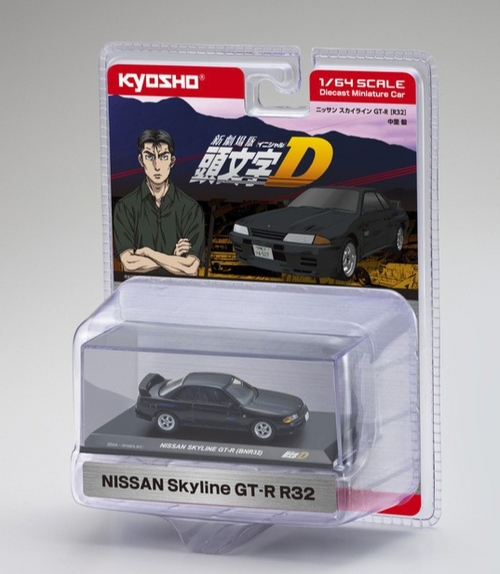 Kyosho 1/64 NISSAN SKYLINE GTR R32 *Initial D* Die Cast Model -BLACK-