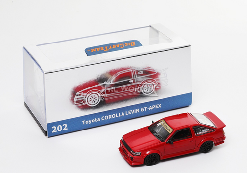 64/1 2台セットToyota COROLLA LEVIN GT-APEX 1/64 Toyota Corolla Levin GT APEX 2 -door (AE86) Red / Black