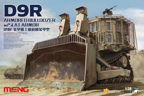 Meng 1/35 D9R ARMORED BULLDOZER W/ SLAT ARMOR Plastic Model Kit