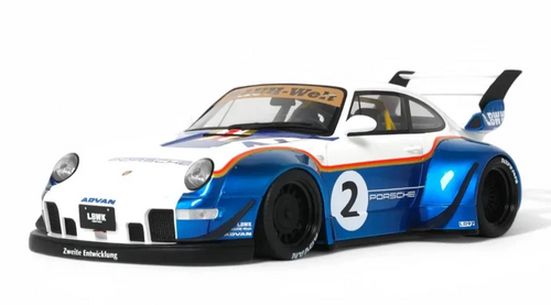 1/18 PORSCHE 911 TURBO RWB X LB Model Car -WHITE/BLUE-