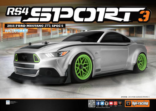 HPI 1/10 RC Car BODY Shell FORD MUSTANG 200mm -CLEAR- #116534