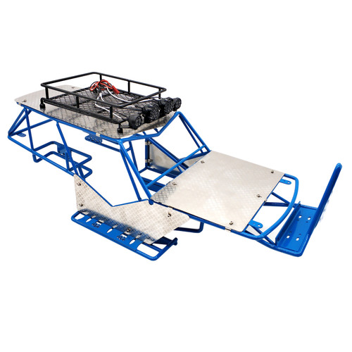 RC Body Cage METAL Frame WRAITH Roll Cage w/ Metal Sheets BLUE