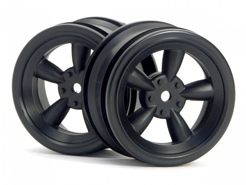 HPI 1/10 Vintage 5 Spoke 26mm WHEEL 0mm OFFSET (2pcs) BLACK #3816