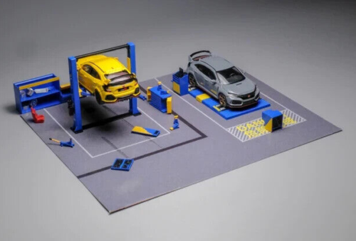 Micro Turbo 1/64 GARAGE Diorama- TOOLS - DYNO - LIFT - JACK