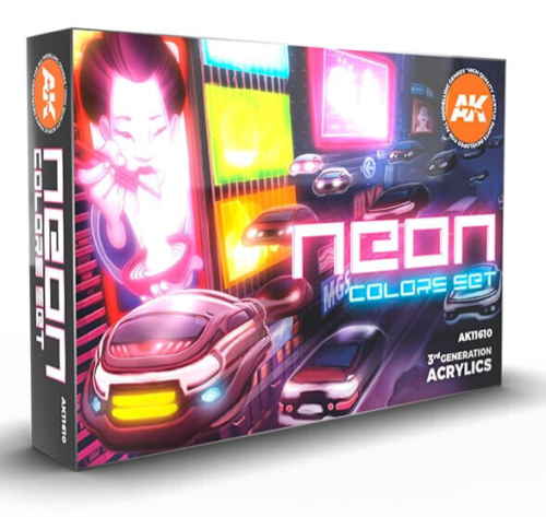 AK Interactive MODEL PAINT 3G NEON Color Set Acylics AK-11610