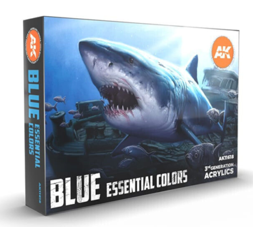 AK Interactive MODEL PAINT 3G Essential Colors BLUE Set Acylics AK