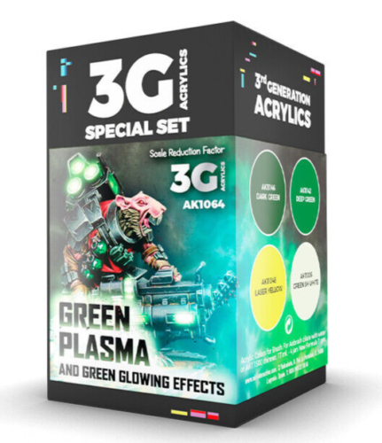AK Interactive 3G MODEL Paint GREEN PLASMA Glowing Effect Set