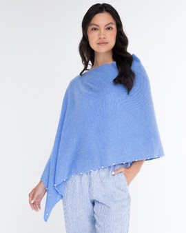 Cashmere Pearl Trimmed Topper Poncho