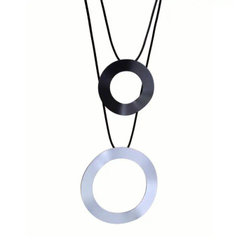 Layered Double Circle Cord Necklace