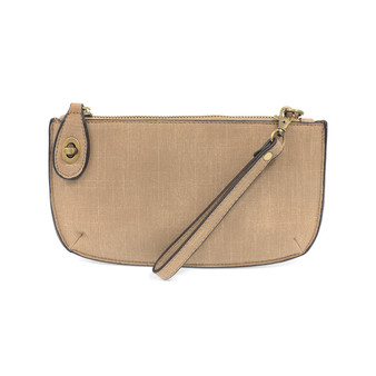 Crossbody Wristlet Clutch - Faux Linen