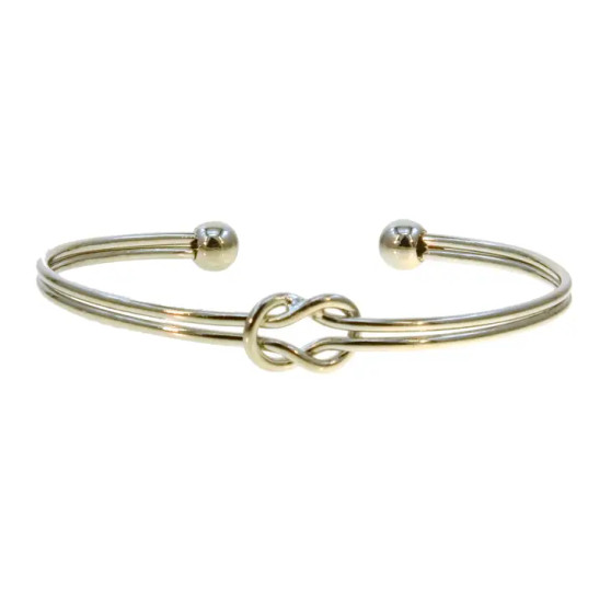 Double Wire Plated Metal Knotted Cuff Bracelet