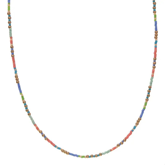 Delicate Tonal Colors Seed Bead Necklace