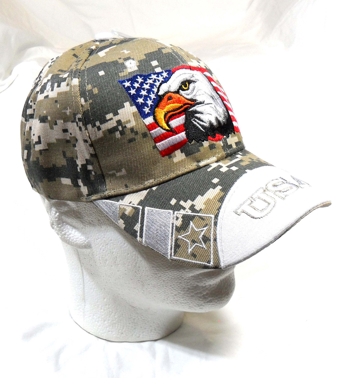 USA American Flag Bald Eagle Patriotic Hat (Raised Embroidered