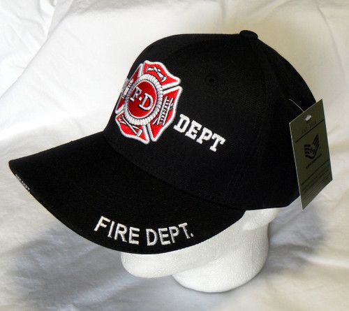 Fire Department Hat Black  Baseball Hat Cap(Support Those That Serve your Community)