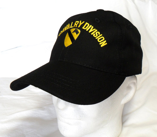 US ARMY 1st Cavalry Made In USA Black Military Hat Baseball Cap 