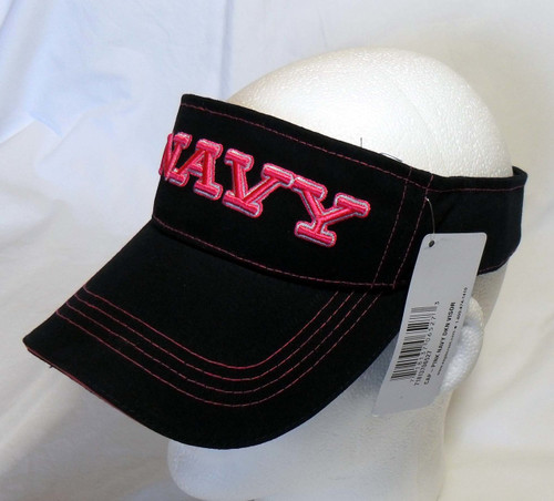 US NAVY UNITED STATES NAVY VISOR Officially Licensed Sport Visor with Pink Embroidering 